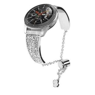 For Garmin Venu / Venu 2 Plus / Venu Sq / Sq2 20mm Diamond Chain Mental Watch Band(Silver)