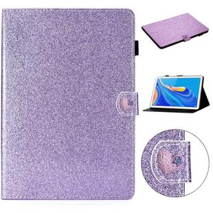 For Huawei MediaPad M6 10.8 Glitter Powder Love Buckle Horizontal Flip Leather Case with Holder & Card Slots(Purple)