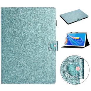 For Huawei MediaPad M6 10.8 Glitter Powder Love Buckle Horizontal Flip Leather Case with Holder & Card Slots(Blue)