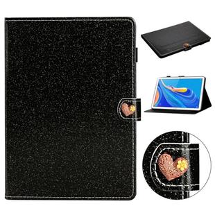 For Huawei MediaPad M6 10.8 Glitter Powder Love Buckle Horizontal Flip Leather Case with Holder & Card Slots(Black)