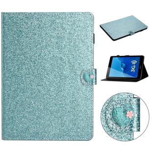 For Huawei MediaPad T3 7.0 Glitter Powder Love Buckle Horizontal Flip Leather Case with Holder & Card Slots(Blue)