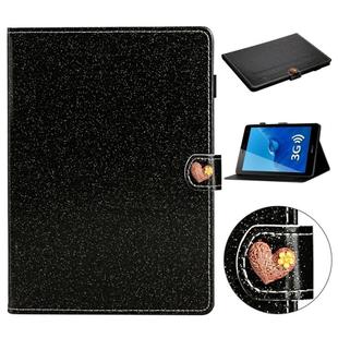 For Huawei MediaPad T3 7.0 Glitter Powder Love Buckle Horizontal Flip Leather Case with Holder & Card Slots(Black)