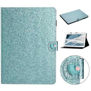 For Huawei MediaPad T3 10 Glitter Powder Love Buckle Horizontal Flip Leather Case with Holder & Card Slots(Blue)