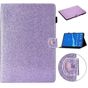 For Lenovo Tab M10 Plus X606F Glitter Powder Love Buckle Horizontal Flip Leather Case with Holder & Card Slots(Purple)