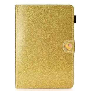 For 7 inch Universal Tablet PC Glitter Powder Love Buckle Horizontal Flip Leather Case with Holder & Card Slots(Gold)