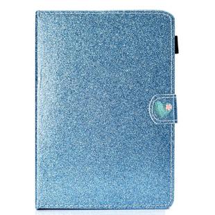 For 7 inch Universal Tablet PC Glitter Powder Love Buckle Horizontal Flip Leather Case with Holder & Card Slots(Blue)