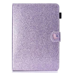 For 10 inch Universal Tablet PC Glitter Powder Love Buckle Horizontal Flip Leather Case with Holder & Card Slots(Purple)
