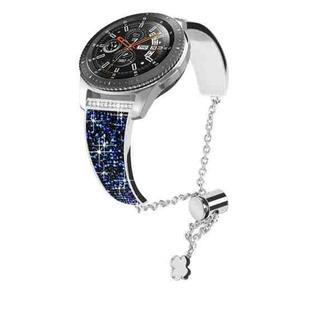 For Garmin Venu 2 / Forerunner 265 / 255 22mm Diamond Chain Mental Watch Band(Blue)