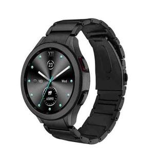 For Samsung Galaxy Watch5 / Watch5 Pro / Watch4 / Watch4 Classic Universal Titanium Alloy Three Plants Flat Buckle Watch Band(Black)