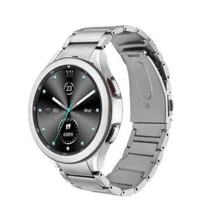 For Samsung Galaxy Watch5 / Watch5 Pro / Watch4 / Watch4 Classic Universal Titanium Alloy Three Plants Flat Buckle Watch Band(Silver)