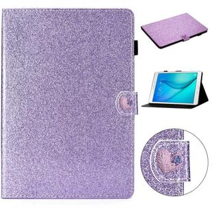 For Samsung Galaxy Tab A 8.0 T350 Love Buckle Glitter Horizontal Flip Leather Case with Holder & Card Slots(Purple)