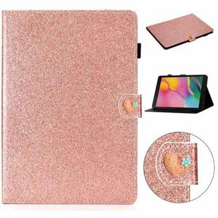 For Samsung Galaxy Tab A 8.0 2019 Love Buckle Glitter Horizontal Flip Leather Case with Holder & Card Slots(Rose Gold)