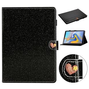 For Samsung Galaxy Tab A 10.5 T590 Love Buckle Glitter Horizontal Flip Leather Case with Holder & Card Slots(Black)