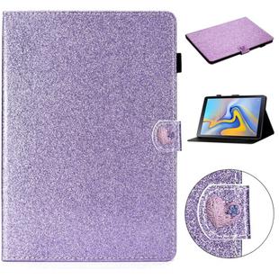 For Samsung Galaxy Tab A 10.5 T590 Love Buckle Glitter Horizontal Flip Leather Case with Holder & Card Slots(Purple)