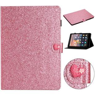 For Amazon Kindle Fire HD 7 Love Buckle Glitter Horizontal Flip Leather Case with Holder & Card Slots(Pink)