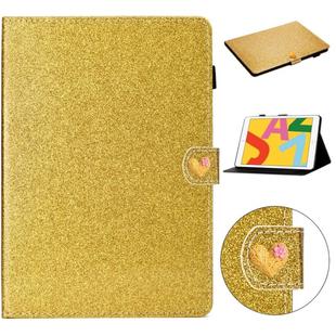 Love Buckle Glitter Horizontal Flip Leather Case For iPad Air / 9.7 2018 / 9.7 2017(Gold)