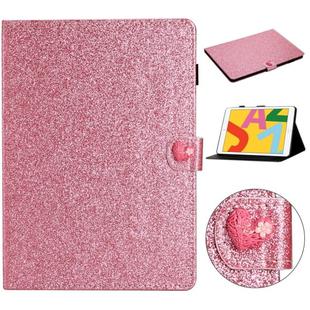 Love Buckle Glitter Horizontal Flip Leather Case For iPad Air / 9.7 2018 / 9.7 2017(Pink)