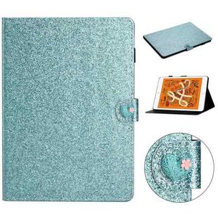 For iPad Mini 2019 & 4 & 3 & 2 & 1 Love Buckle Glitter Horizontal Flip Leather Case with Holder & Card Slots(Blue)