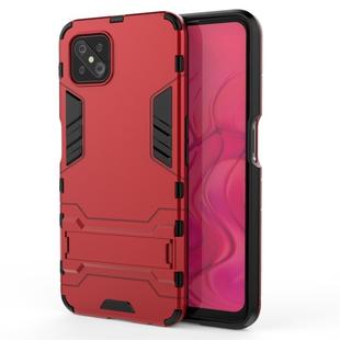 For OPPO A92s PC + TPU Shockproof Protective Case with Invisible Holder(Red)