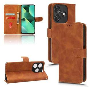 For TECNO Spark 10C Skin Feel Magnetic Flip Leather Phone Case(Brown)