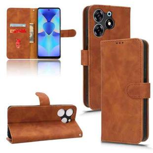 For TECNO Spark 10 Pro Skin Feel Magnetic Flip Leather Phone Case(Brown)