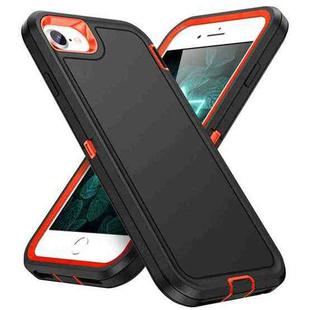 For iPhone SE 2022 / SE 2020 / 8 / 7 Life Waterproof Rugged Phone Case(Black + Orange)