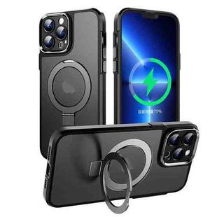 For iPhone 14 Pro MagSafe Magnetic Metal Holder Phone Case(Black)