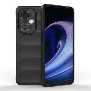 For OnePlus Nord CE 3 Magic Shield TPU + Flannel Phone Case(Black)