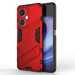 For OnePlus Nord CE 3 Punk Armor 2 in 1 PC + TPU Phone Case with Holder(Red)
