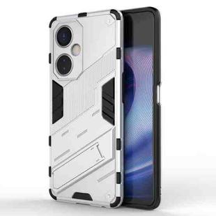 For OnePlus Nord CE 3 Punk Armor 2 in 1 PC + TPU Phone Case with Holder(White)