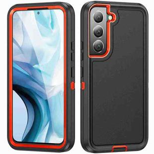 For Samsung Galaxy S22 5G Life Waterproof Rugged Phone Case(Black + Orange)