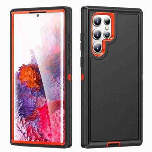 For Samsung Galaxy S22 Ultra 5G Life Waterproof Rugged Phone Case(Black + Orange)