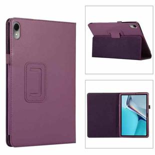 For Huawei MatePad 11 2023 Litchi Texture Leather Tablet Case with Holder(Purple)