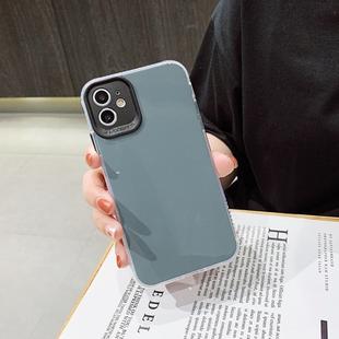 For iPhone 11 Pro Fine Hole Series TPU + Acrylic Anti-fall Mirror Phone Protective Case(Cyan Black)