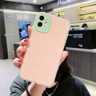 For iPhone 11 Pro Max Fine Hole Series TPU + Acrylic Anti-fall Mirror Phone Protective Case(Pink Green)