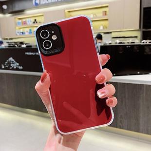 For iPhone 11 Pro Max Fine Hole Series TPU + Acrylic Anti-fall Mirror Phone Protective Case(Wine Red)