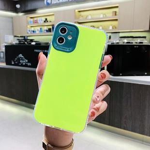For iPhone 11 Pro Max Fine Hole Series TPU + Acrylic Anti-fall Mirror Phone Protective Case(Fluorescent Green)