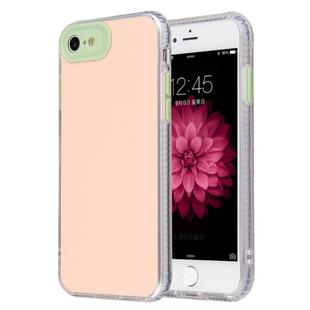 For iPhone SE 2022 / SE 2020 / 8 / 7 Fine Hole Series TPU + Acrylic Anti-fall Mirror Phone Protective Case(Pink Green)