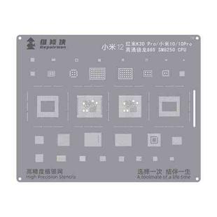 For Xiaomi Series Snapdragon 865 Repairman High Precision Stencils CPU BGA iC Reballing Planting Tin Plate