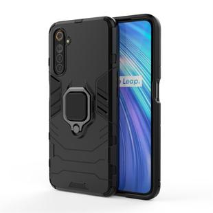 For OPPO Realme 6 PC + TPU Shockproof Protective Case with Magnetic Ring Holder(Black)
