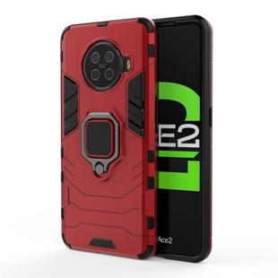 For OPPO Ace2 PC + TPU Shockproof Protective Case with Magnetic Ring Holder(Red)
