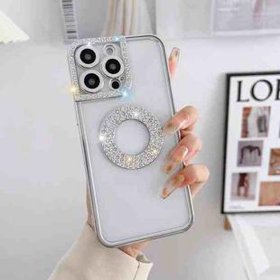 For iPhone 14 Pro Max Electroplated Diamond Phone Case(Silver)