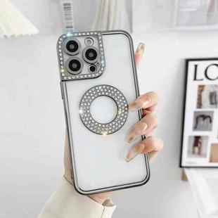 For iPhone 13 Electroplated Diamond Phone Case(Dark Green)