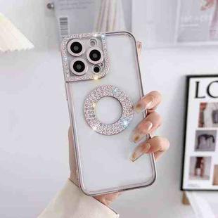 For iPhone 12 Pro Max Electroplated Diamond Phone Case(Rose Gold)