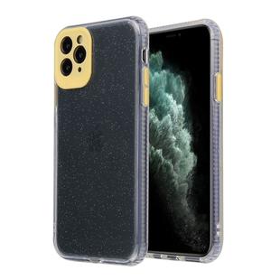 For iPhone 11 Pro Fine Hole Series Anti-fall Transparent TPU + Acrylic Glitter Phone Protective Case(Yellow)