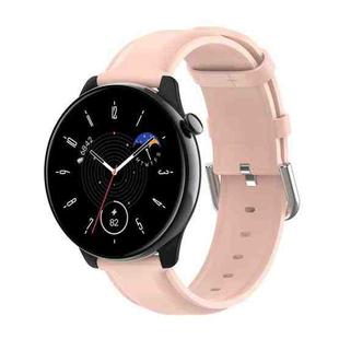 For Amazfit GTR Mini Round Tail Genuine Leather Watch Band(Light Pink)
