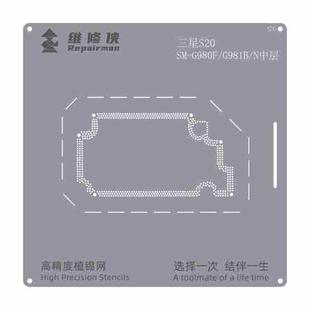 For Samsung Galaxy SM-G980F Repairman High Precision Stencils CPU BGA iC Reballing Planting Tin Plate