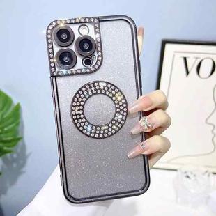 For iPhone 13 Pro Electroplated Diamond Gradient Glitter Phone Case(Black)