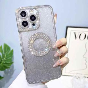 For iPhone 12 Electroplated Diamond Gradient Glitter Phone Case(Silver)
