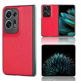 For OPPO Find N2 Plain Skin Litchi Texture Phone Case(Red)